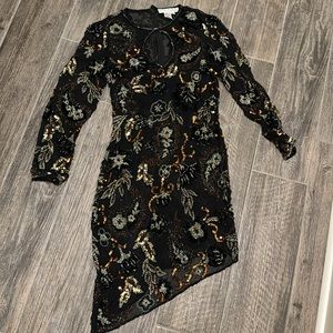 Vintage A.J. Bari Sequin Asymmetrical Dress size 10